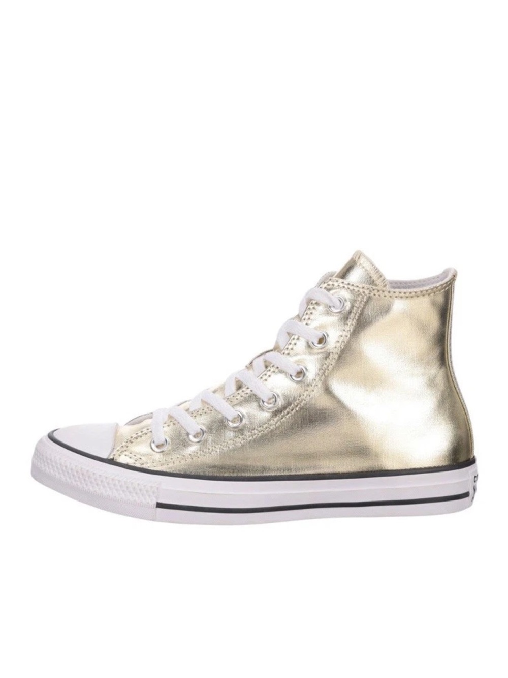 NEW Converse Chuck Taylor All Star High Tops Womens 8.5 / Mens 6.5 Metallic Gold - Picture 5 of 8